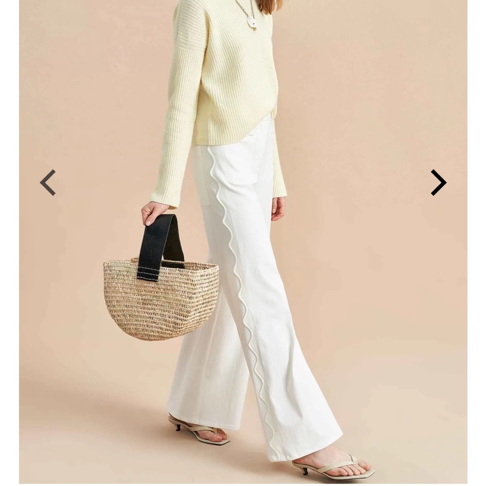 NWT La Ligne Scalloped White Denim sz 14